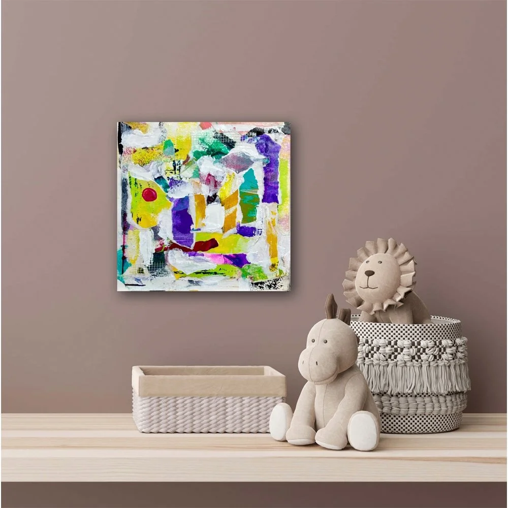 Colourful Mosaic - Original Abstract Mixed Media Collage Art